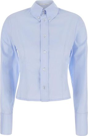 Tela Darma Kort Shirt - Dames - Overhemden - Blauw - S - Katoen - Overhemden