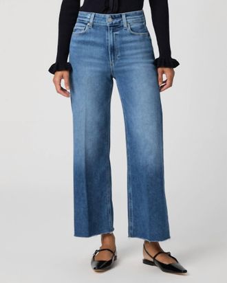 Paige Anessa Raw Hem Wide Leg Jean In Westminster Distressed