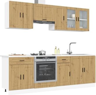 vidaXL Vidaxl - Mueble De Cocina Kalmar 8 Piezas Artesanal Roble