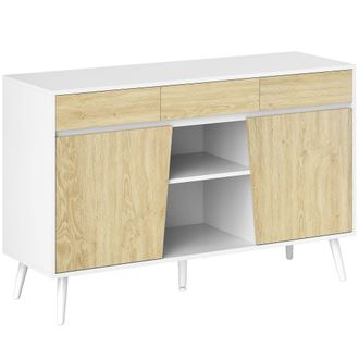 HOMCOM Aparador de sal&oacute;n 120x39x77 cm blanco