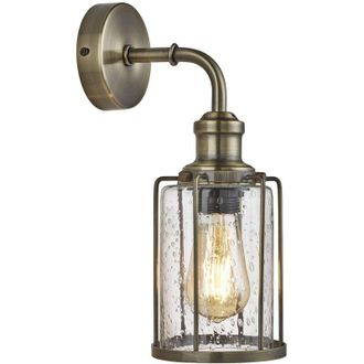 Searchlight Applique Industrial-Nordico Tubi Acciaio Ottone Vetro 1 Luce E27
