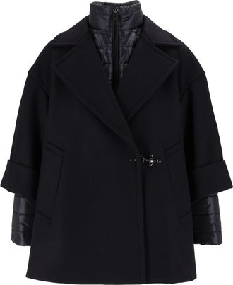 Fay Black Double-Layer Quilted Cape
