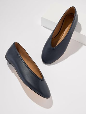 Talbots Vera Nappa Ballet Flats - Blue - 10 1/2 M Talbots