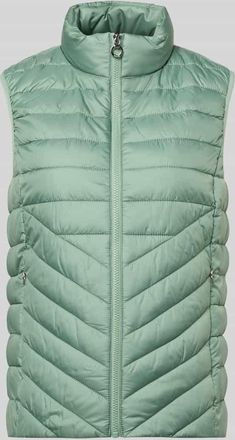 s.Oliver Red Label Regular Fit Steppweste mit Rei&szlig;verschlusstaschen in Hellgruen, Gr&ouml;&szlig;e 32