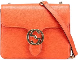 Gucci Pre-owned Cross Body Bags, female, Orange, Size: ONE SIZE Pre-owned Leather Shoulder Bag