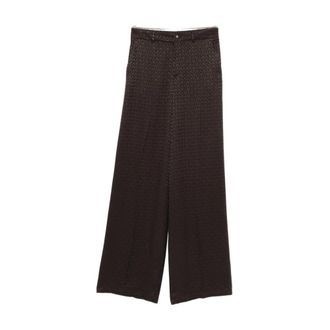 Gucci Wide Trousers, female, Brown, Size: S Wide Trousers