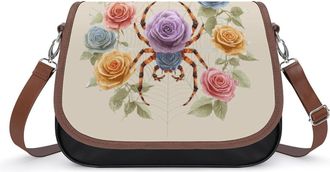 Generic Spider Rose Crossbody Bags for Women Shoulder Messenger Bag Purse Handbags