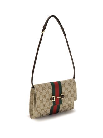 Gucci Womens Horsebit Web Wallet With Shoulder Strap V.sand-Dk Br-Vrv-Blk Polyester; Cotton; Polyamide V.sand/dk Br/vrv/blk