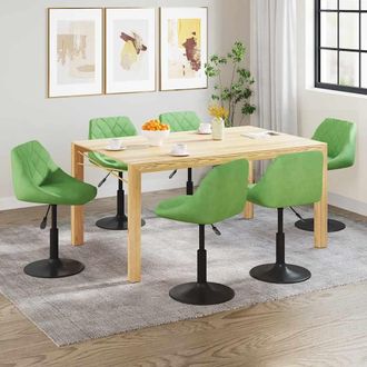 vidaXL Sillas De Comedor Giratorias 6 Unidades Terciopelo Verde Claro Vidaxl