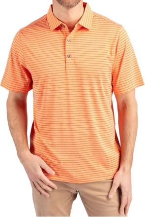 Cutter & Buck Forge Eco Heather Stripe Polo In College Orange Heather