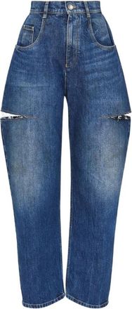 Maison Margiela Cut-Out Jeans - Dames - Loose Fit Jeans - Blauw - XS - Katoen - Jeans