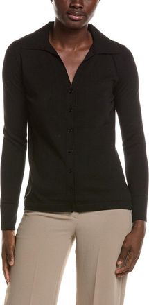 Lafayette 148 New York Petite Button Front Polo Silk-Blend Cardigan