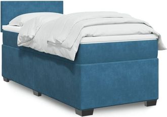 vidaXL Vidaxl - Cama Box Spring Con Colch&oacute;n Terciopelo Azul 100x200 Cm