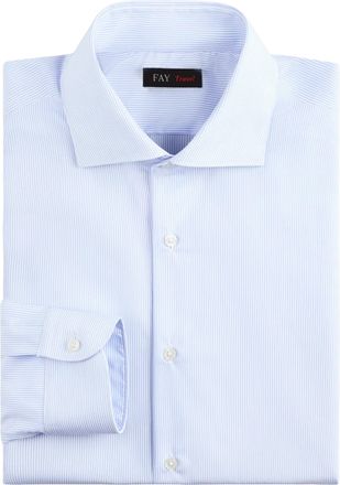 Fay French Collar Travel Shirt in Electric Blue