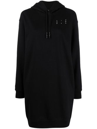 McQ by Alexander McQueen logo print hooded dress - Black