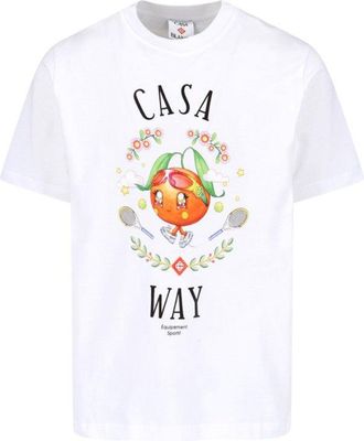 Casablanca Casa Way Orange Mascot T-Shirt White