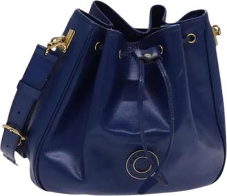 Celine Pre-owned Bucket Bags, female, Blue, Size: ONE SIZE Pre-owned Leather Bucket Bag