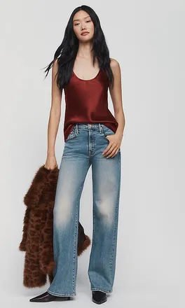 Mother The Lasso Sneak Mid Rise Barrel Jeans