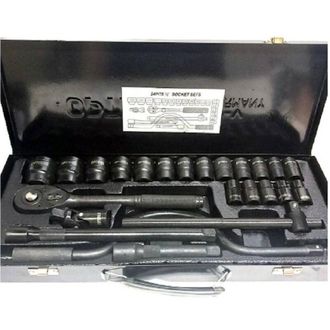 Trade Shop Trade Shop - Set Chiavi A Bussola 24 Pezzi Con Cricchetto Reversibile 1/2 Prolunghe Valigia