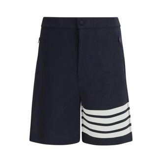 Thom Browne Casual Shorts, male, Blue, Size: S Viscose Bermuda Shorts