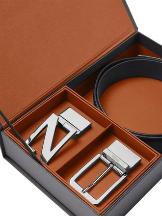 Ermenegildo Zegna Reversible Hand-Buffed Calf Leather Belt - Black