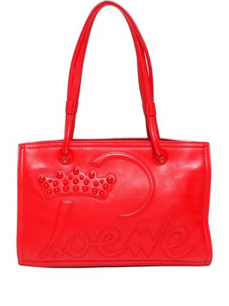 Loewe 2000-2020 Studded Crown tote bag - Red
