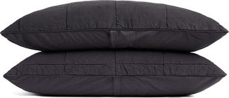 Parachute Linen Box Quilted Sham Set in Coal at Nordstrom, Size Standard