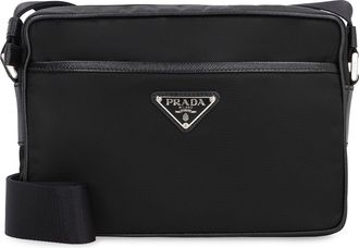 Prada Mens Messenger Bag Re-Nylon Black Calf Leather