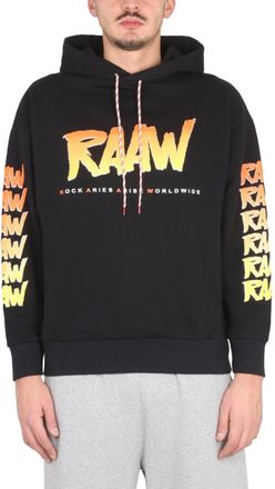 Aries Black Graphic Logo Hoodie
