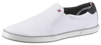 Tommy Hilfiger Slip-On Sneaker TOMMY HILFIGER ICONIC SLIP ON SNEAKER, Herren, Gr. 39, weiss (wei&szlig;), Textil, Schuhe Slip-On Sneaker, Slipper, Freizeitschuh, Halbschuh