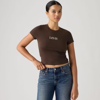 Levi's Graphic Essential Baby Tee - Womens - XS - Brown