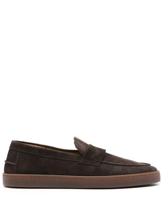 Henderson Baracco almond suede loafers - men - Calf Leather/Rubber/Calf Suede - 40 - Brown