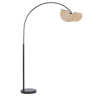 Beliani L&aacute;mpara De Pie De Dise&ntilde;o Natural Hecha De Papel Color Beige Estilo Boho Herron