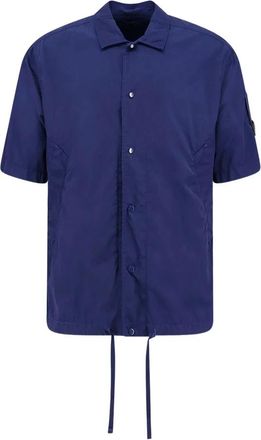 C.P. Company Chrome-R Short Sleeve Lens Overshirt - Heren - Zomerjassen - Blauw - 2XL - Nylon - Jassen