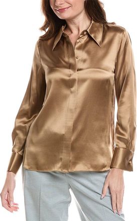 Lafayette 148 New York French Cuffed Silk Blouse