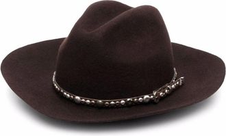 Golden Goose Vilt Fedora Hoed Stijlvol Ontwerp - Heren - Hoeden - Bruin - S - Accessoires