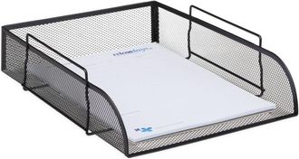 Relaxdays Relaxdays - 10 X Bandejas Para Documentos A4, Metal, Negro O Plateado, 6.50 X 25.5 X 33 Cm, Color Negro