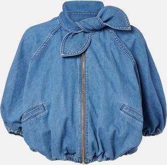 Patou Tie-neck denim jacket