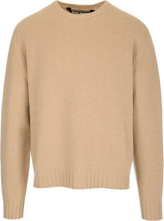 Palm Angels Wool Blend Curved Logo Sweater