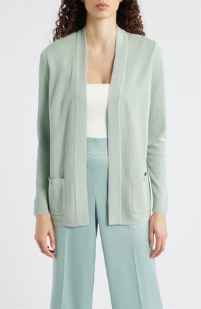 Anne Klein Malibu Open Front Cardigan in Soft Aloe at Nordstrom, Size Medium P