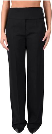 Sportmax Wijde broek - Dames - Broeken - Zwart - Maat: S Wol