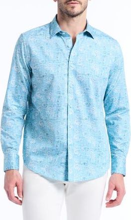 Robert Graham Long Sleeve Button-Up Shirt in Light Blue at Nordstrom Rack, Size Xx-Large