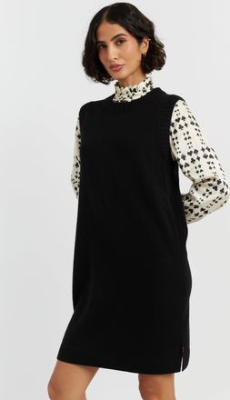 Chinti and Parker Black Wool-Cashmere Mini Dress