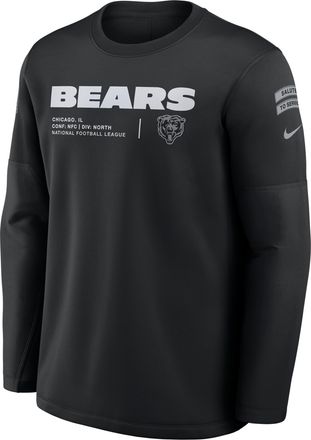 Nike Chicago Bears Salute to Service Sideline Coaches Nike Mens NFL Pullover Crew in Black | 03BR00AA26-97P
