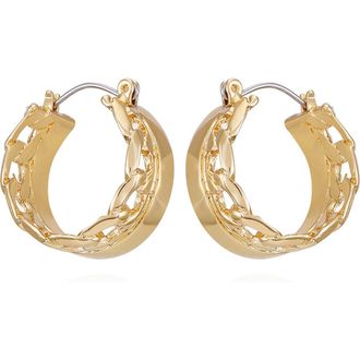Vince Camuto Chain Hoop Earrings in Gold Tone at Nordstrom Rack