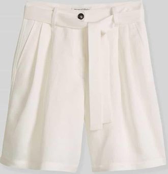 Marc O'Polo Relaxed Fit Shorts mit Leinen-Anteil in Weiss, Gr&ouml;&szlig;e 34