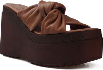 Candie's Kornelia Platform Wedge Slide Sandal in Tanlt at Nordstrom, Size 10