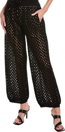 Brunello Cucinelli Black Open-Knit Trousers, Size Medium