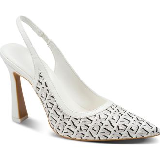 DKNY Cinette Slingback Pump in Marshmallow/Black at Nordstrom, Size 7.5