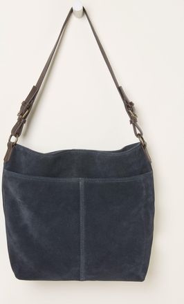 Fat Face FatFace Molly Navy Blue Suede Shoulder Bag